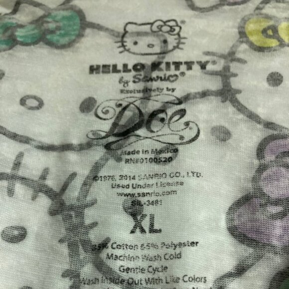 HELLO KITTY BY SANRIO KITTY GALORE 2014 HIGH-LOW SHIRT TOP COTT/POLY NWT (JR) XL - Picture 12 of 14